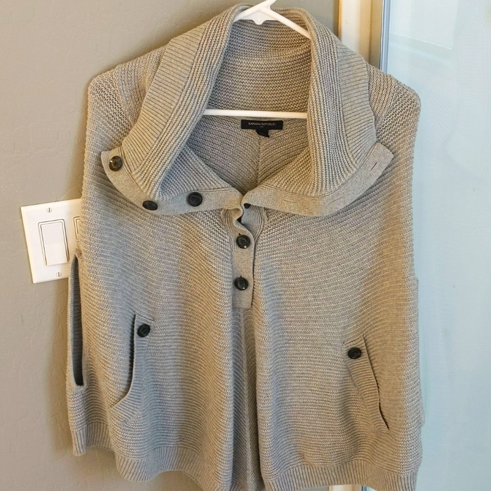 Gray Banana Republic Poncho
